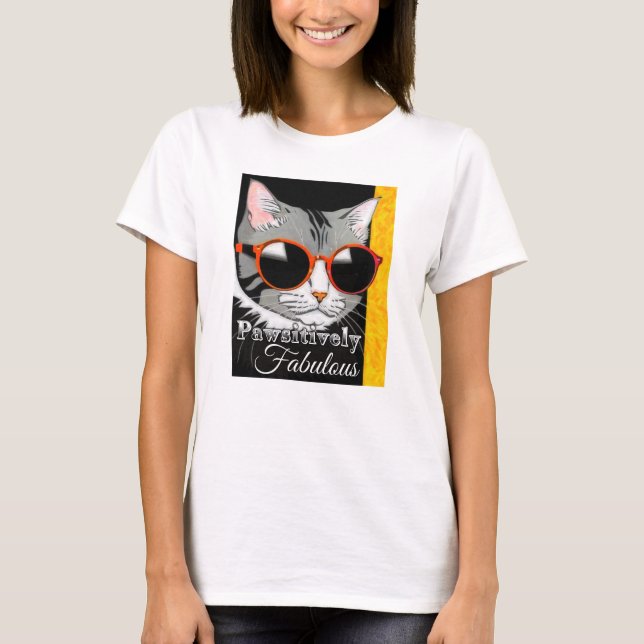 Pawsitiv Fabulous Cat T-Shirt (Vorderseite)