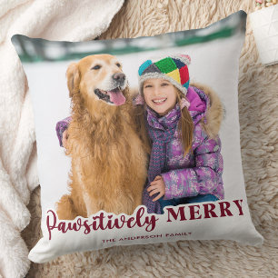Pawsitiv froh Personalisiertes Foto mit Haustieren Kissen