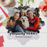 Pawsitiv fröhliches, modernes, individuelles Foto  Ornament Karte<br><div class="desc">Mit unserer neuen Reihe von Urlaubskarten, die sich perfekt für Familien mit furiosen Freunden eignen! Unsere Kollektion "Pawsitive Merry" bietet eine Vielfalt an lustigen und festlichen Designs, die Ihre geliebten Haustiere niedlich und spielerisch präsentieren. Ob Hund oder Katze, Sie können aus einer Auswahl an modernen, lustigen, Retro-, kühlen und stilvollen...</div>