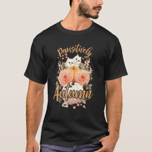 Pawsitiv herbstlicher Cottagecore-Katzen-Halloween T-Shirt