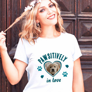 Pawsitiv in Liebe Paw Heart Dog Foto Tri-Blend Shirt