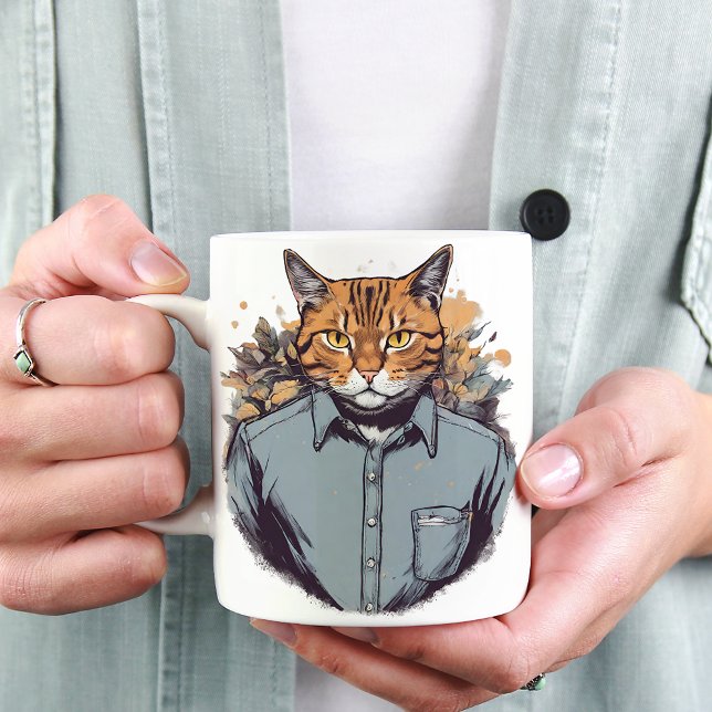 Pawsitiv klatschen in seinem Shirt und seiner Kraw Kaffeetasse (Von Creator hochgeladen)