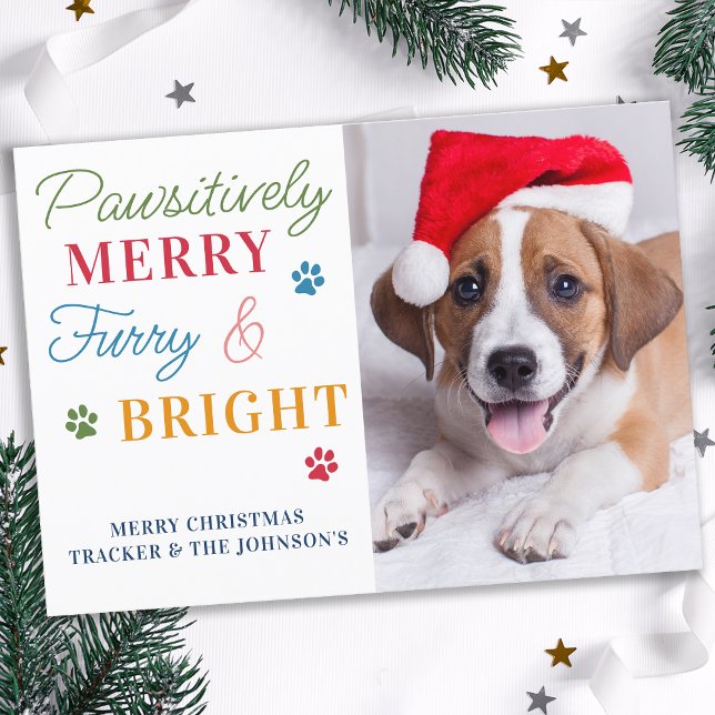 Pawsitiv Merry Furry & Bright Custom Pet Foto Mitteilungskarte (Von Creator hochgeladen)