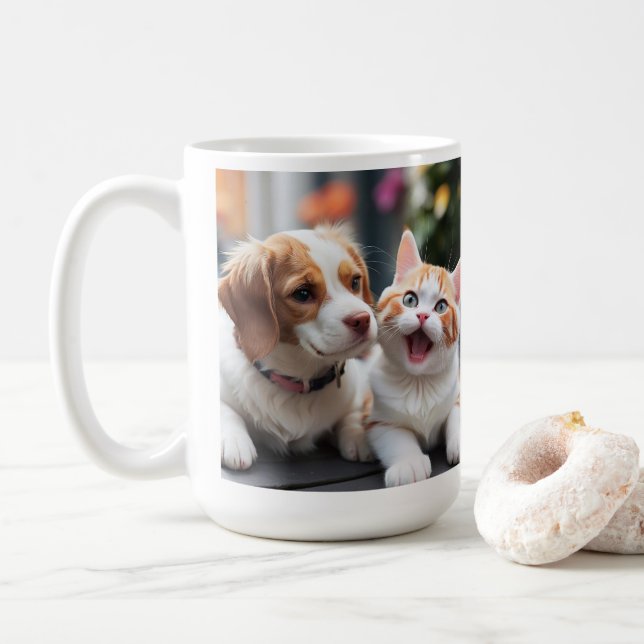 Pawsitiv Purfect Friendship Tasse Design. (Mit Donut)