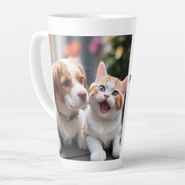 Pawsitiv Purfect Pet Latte Tasse Design. (Linke Ecke)