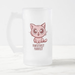 Pawsitiv Purfect, schöne Manga Kitten Mattglas Bierglas