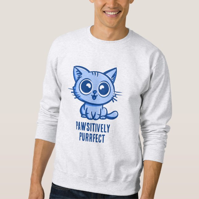 Pawsitiv Purfect, schöne Manga Kitten Sweatshirt (Vorderseite)