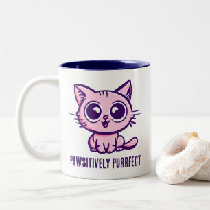 Pawsitiv Purfect, schöne Manga Kitten Zweifarbige Tasse