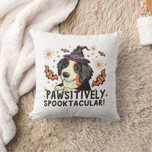 Pawsitiv Spooktacular! - Halloween Bernese Dog Kissen