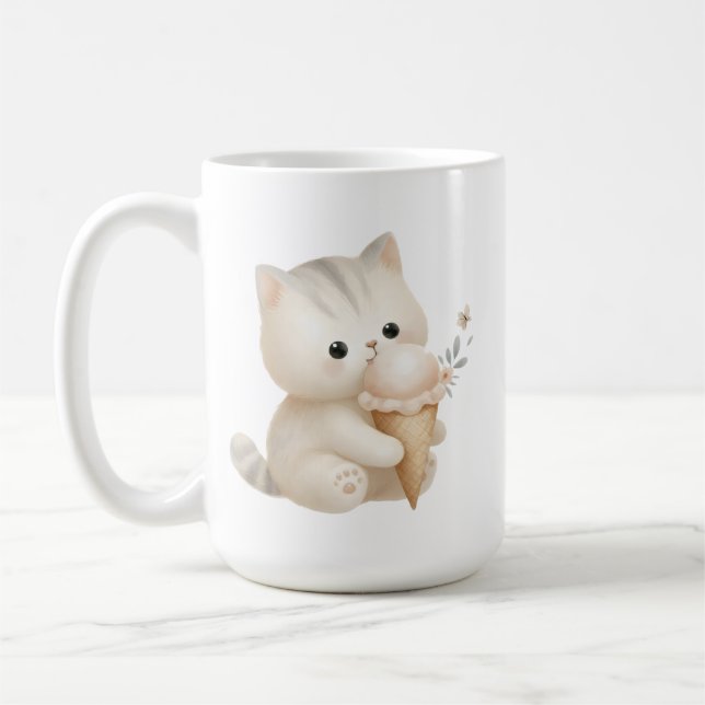 Pawsitiv Sweet Happy Cat mit Eiscreme Kaffeetasse (Links)