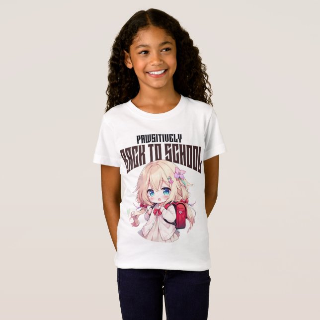 Pawsitiv zurück zur Schule - Niedlicher Hundehund- T-Shirt (Vorne ganz)
