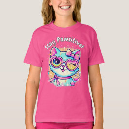 🐱 ✨ Pawsitive Bleibe - Das Niedlichste Cat T-Shir T-Shirt