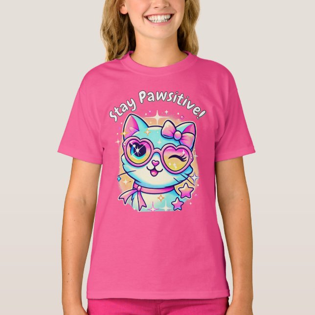 🐱 ✨ Pawsitive Bleibe - Das Niedlichste Cat T-Shir T-Shirt (Vorderseite)