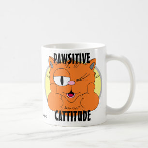 PAWSITIVE CATTITUDE Cartoon-Katze Señor Gato Kaffeetasse