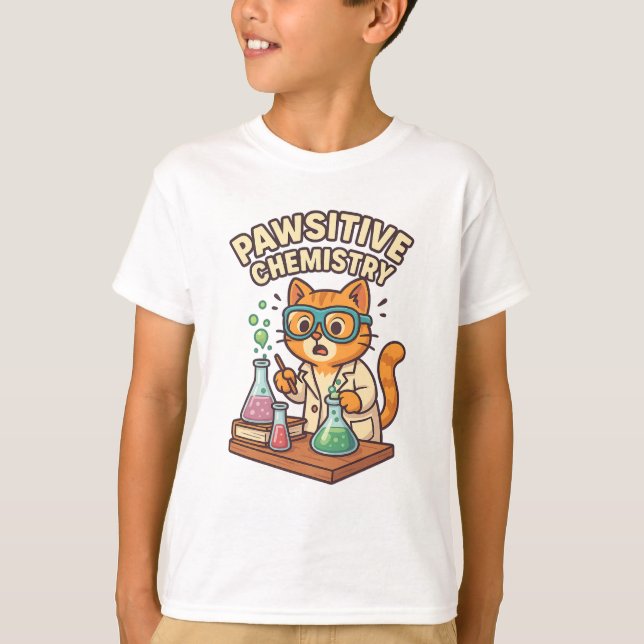 Pawsitive Chemie - Cat Scientist T - Shirt (Vorderseite)