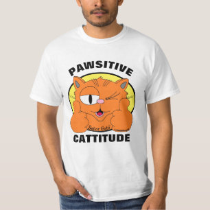 PAWSITIVE KATTITUDE Positive Attitude Cat Pun T-Shirt