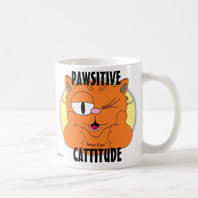 PAWSITIVE KATTITUI Cartoon Cat Señor Gato Kaffeetasse (Rechts)