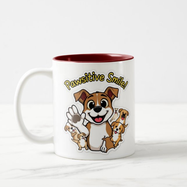 Pawsitive Lächeln Zweifarbige Tasse (Links)