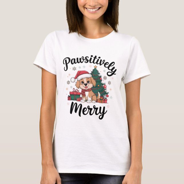 Pawsitive Merry T-Shirt (Vorderseite)