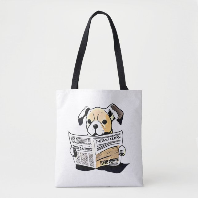 Pawsitive News Dog Reading Newspaper T - Shirt (Vorderseite)