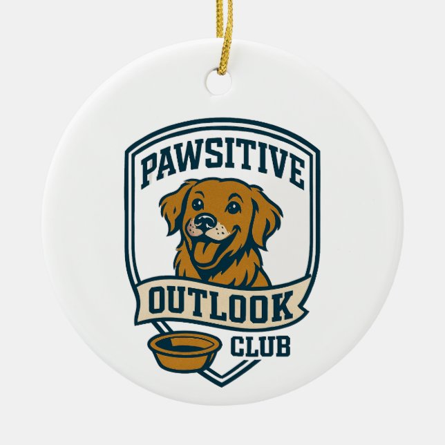 Pawsitive Outlook Club Keramik Ornament (Vorne)