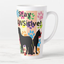 Pawsitive Silhouette von Hund und Katze bleibe Milchtasse