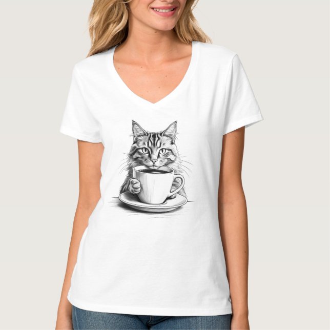 Pawsitive Vibes & Coffee T-Shirt (Vorderseite)