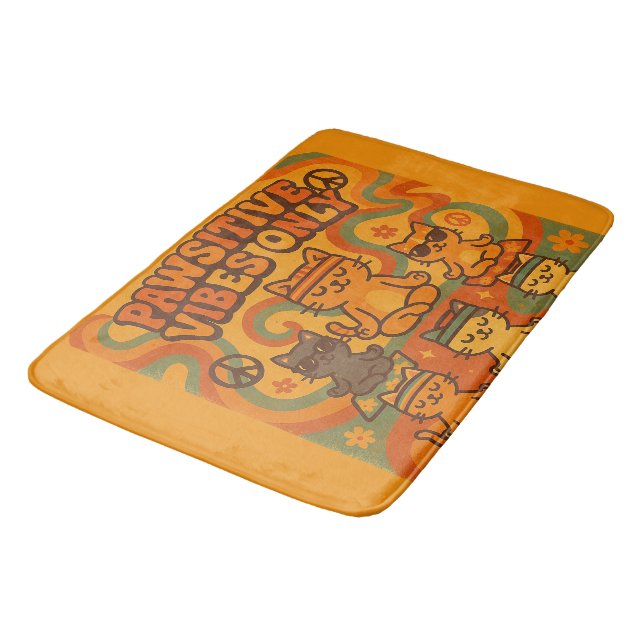 Pawsitive Vibes Only Badematte (Schrägansicht)