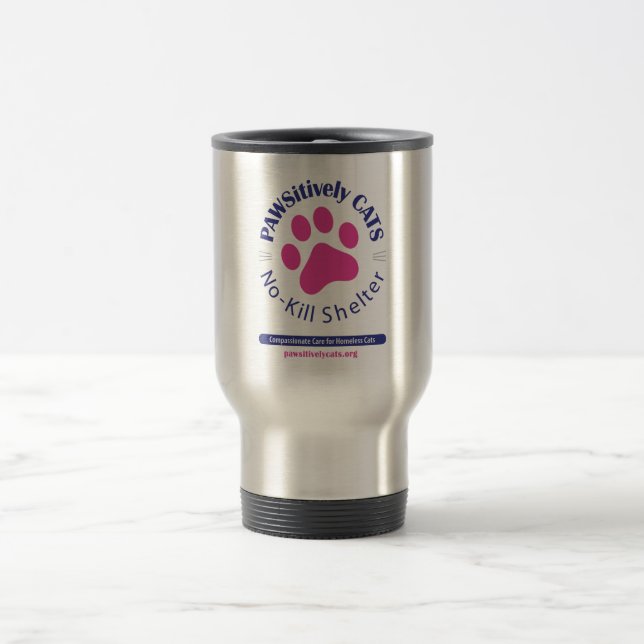 PAWSitively KATZEN Logo-Reise-Tasse Reisebecher (Mittel)