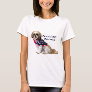Pawsitively patriotischer Shih Tzu Lhasa Apso T-Shirt