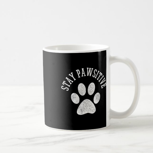 Pawsitives Shirt bleibe - Hunde Katzenkatze Niedli Kaffeetasse (Rechts)