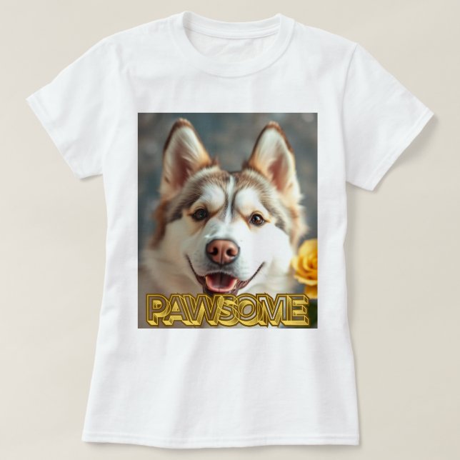  PAWsom! Cute Husky Tee (Design vorne)