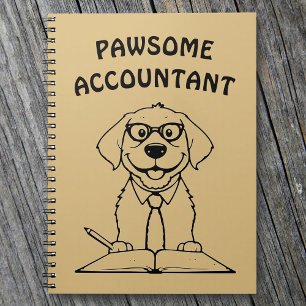 Pawsome Accountant Niedlich Dog Writing Notebook Notizblock