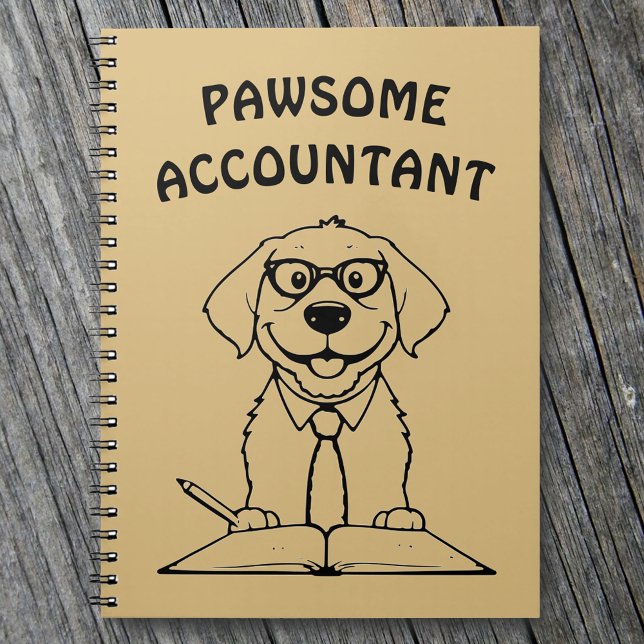 Pawsome Accountant Niedlich Dog Writing Notebook Notizblock (Von Creator hochgeladen)