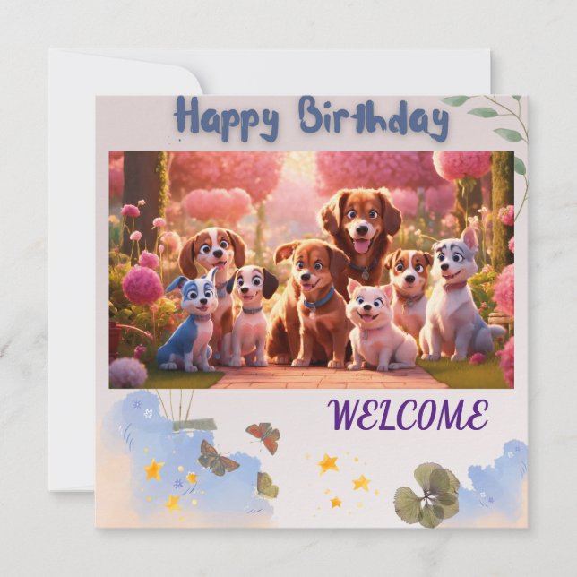 "Pawsome Birthday Celebration" Einladung (Vorderseite)