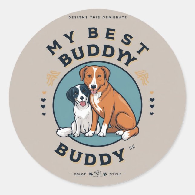 Pawsome Buddy Sticker (Vorderseite)