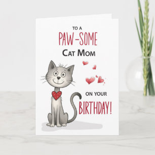 Pawsome Cat Pet Mama Funny Birthday Karte