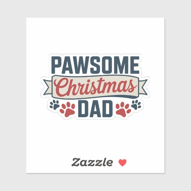 Pawsome Christmas Dad - Dog Holiday Aufkleber (Blatt)