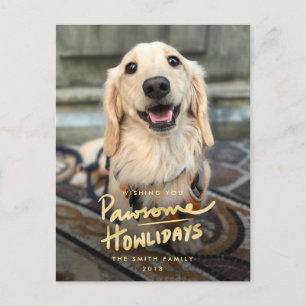 Pawsome Howlidays Funny Dog Pub Foto Holiday Feiertagspostkarte