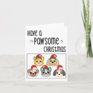 Pawsome Hund Christmas Card Karte