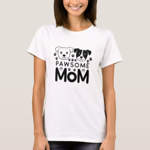 Pawsome Mama Dog Lover Illustration T-Shirt