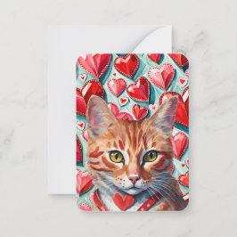 'Pawsome' Orange Tabby Cat Classroom Valentine Mitteilungskarte