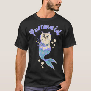 Pawsome Purrmaid Cat Mermaid for Girls Swimmer T-Shirt