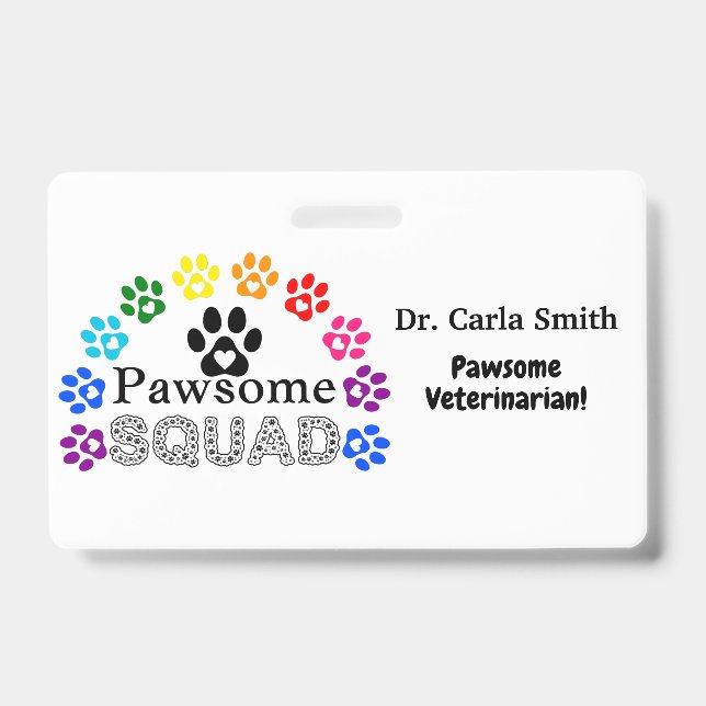Pawsome Veterinary Individuelle Name - Horizontal Ausweis (Vorderseite)
