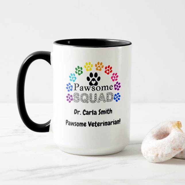 Pawsome Veterinary Name Tasse (Mit Donut)