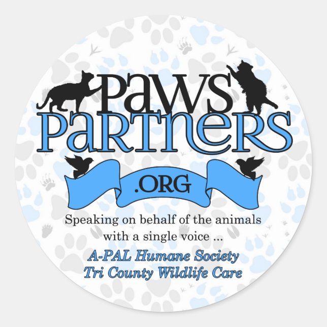 PawsPartners.org Logo-Geber Runder Aufkleber (Vorderseite)