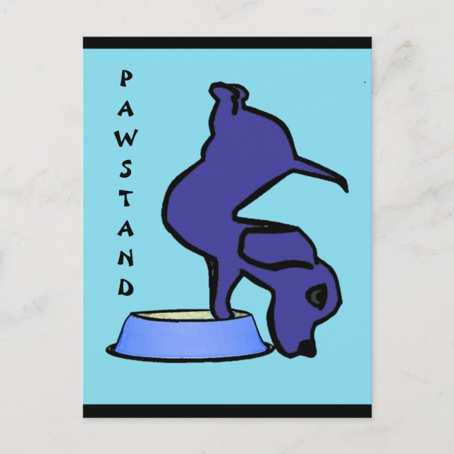 PAWSTAND - Funny Yoga Postkarte (Vorderseite)