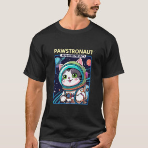 Pawstronaut meldet sich zum Dienst Lustige Weltrau T-Shirt
