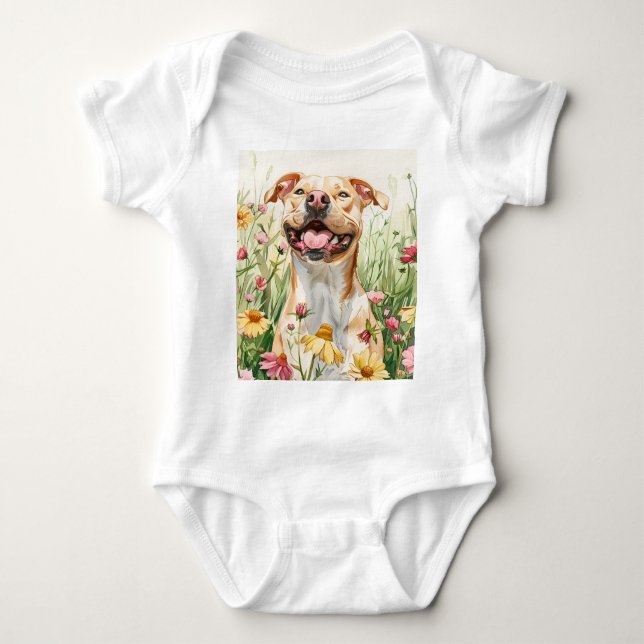 Pawtected by Pit Bull Baby Strampler (Vorderseite)