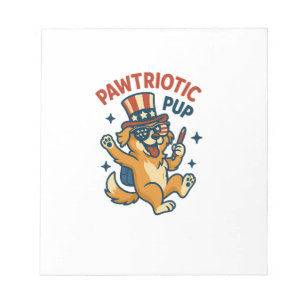 Pawtriotic Hund � Lustiges 4. Juli-Hunde-Shirt Notizblock